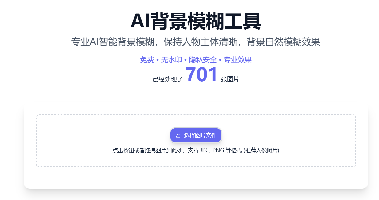 AI背景模糊工具:免费人像与产品图片在线处理软件