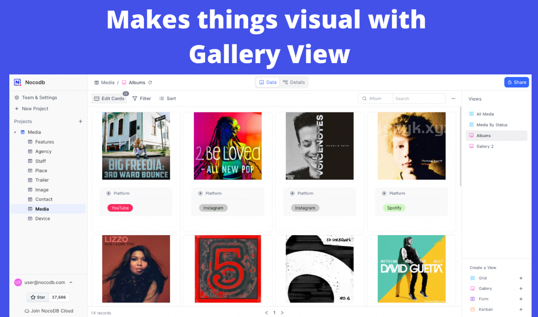 NocoDB：像Excel一样建数据库，开源替代Airtable